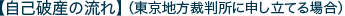 自己破産の流れ（東京地方裁判所に申し立てる場合）
